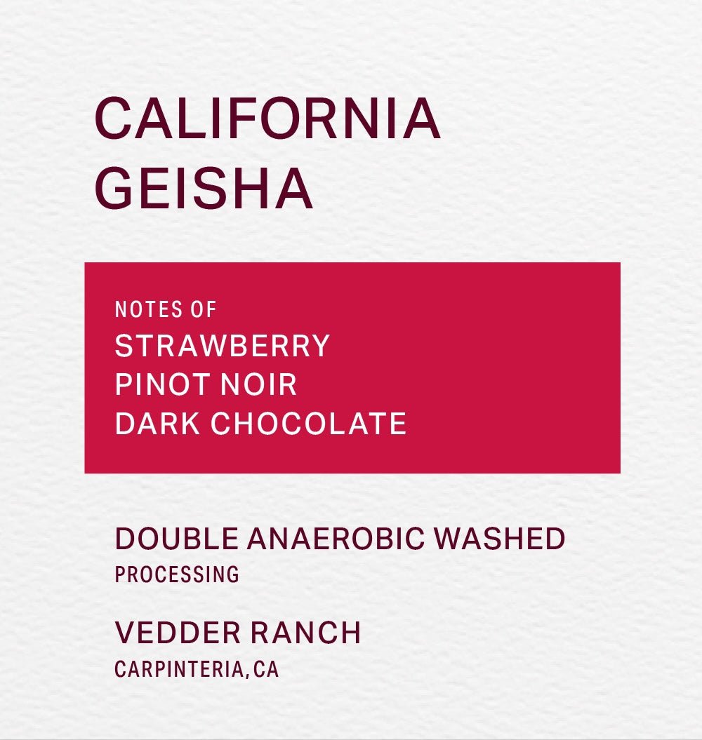 VEDDER RANCH - DOUBLE ANAEROBIC WASHED - GEISHA - FRINJ COFFEE